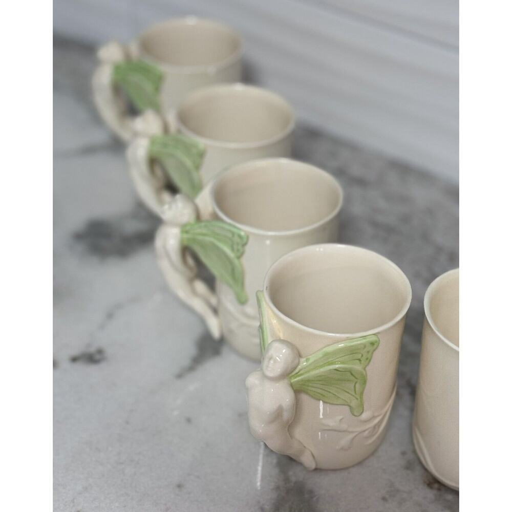Vtg Vandor Imports 1979 Fairy Nymphs Winged Handle Coffee Cups Mugs Set 7 - Picture 5 of 13